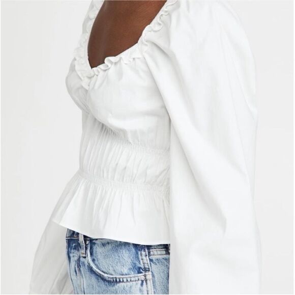 Reformation NWT Fern Ruched Top in White Size Medium MSRP $148 - Picture 8 of 11